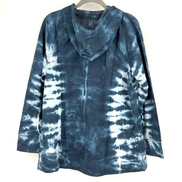 Lane Bryant LIVI Zip Front Tie Dye Hoodie Blue and White Size 14 / 16 NWT - Picture 5 of 16